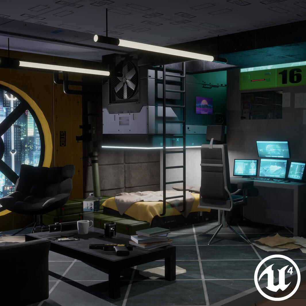 Cyberpunk Bedroom